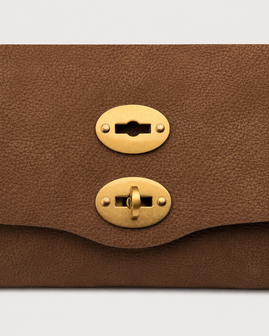 BORSA DONNA POSTINA® S IN NABUK BROWN TARTUFO DI NORCIA