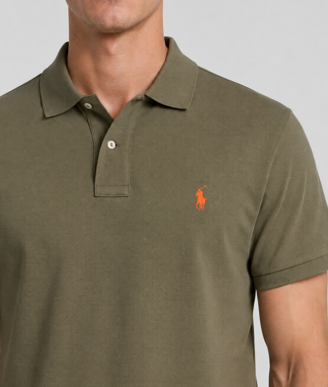 Polo iconica in piqué Custom Slim-Fit green