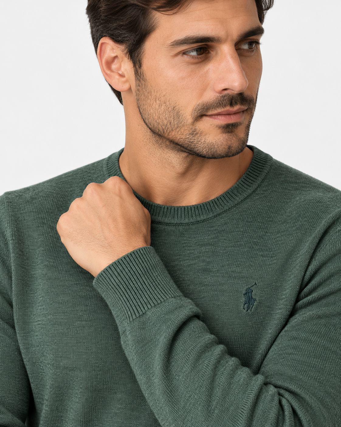 Polo Ralph Lauren Maglione Uomo Girocollo in Lana Verde