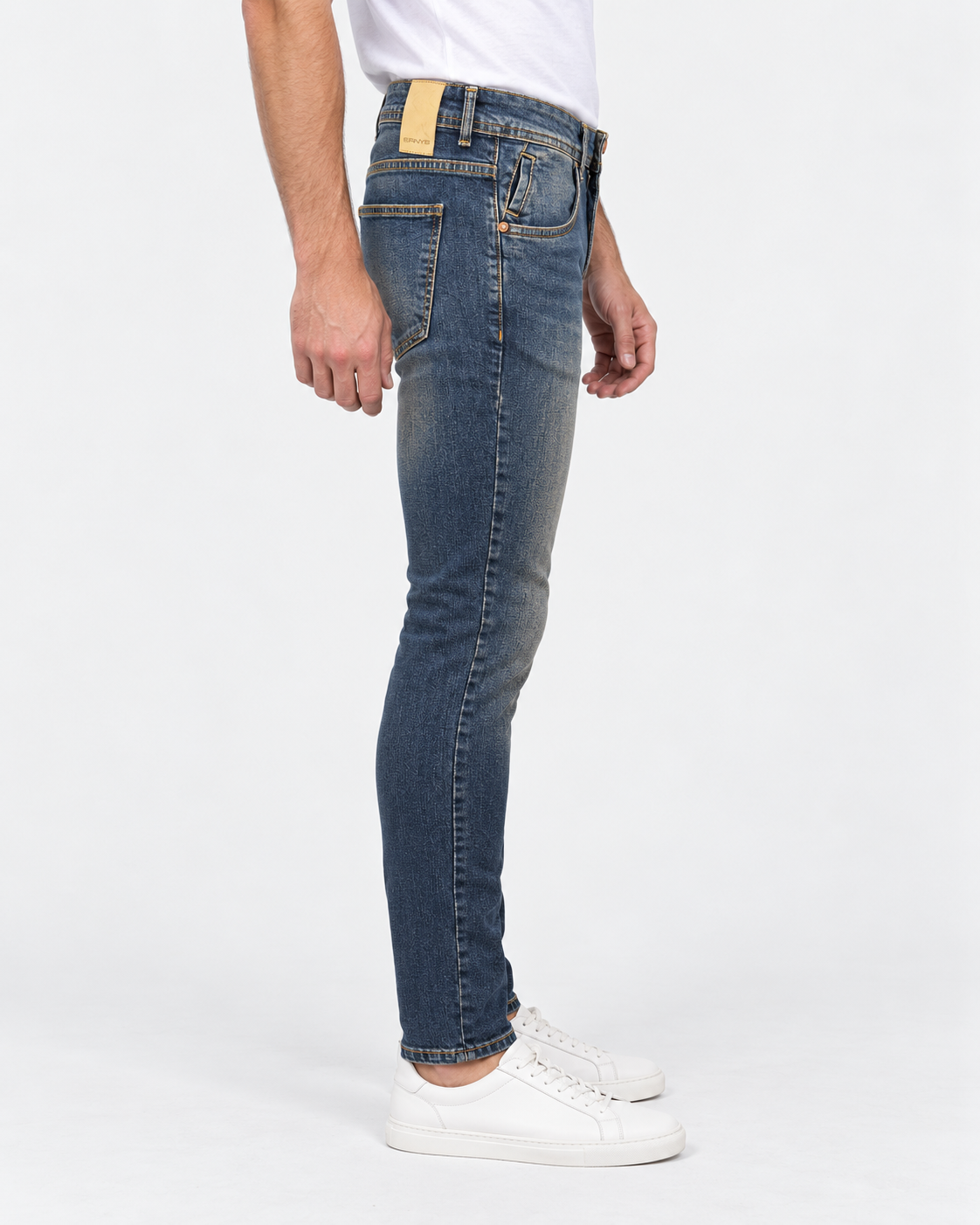 Ernys Jeans uomo blu 5 tasche in cotone stretch