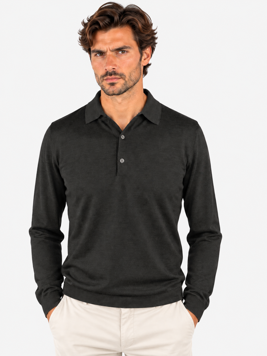 K-Way Polo Rey Wool Silk Cashmere nero Black Pure