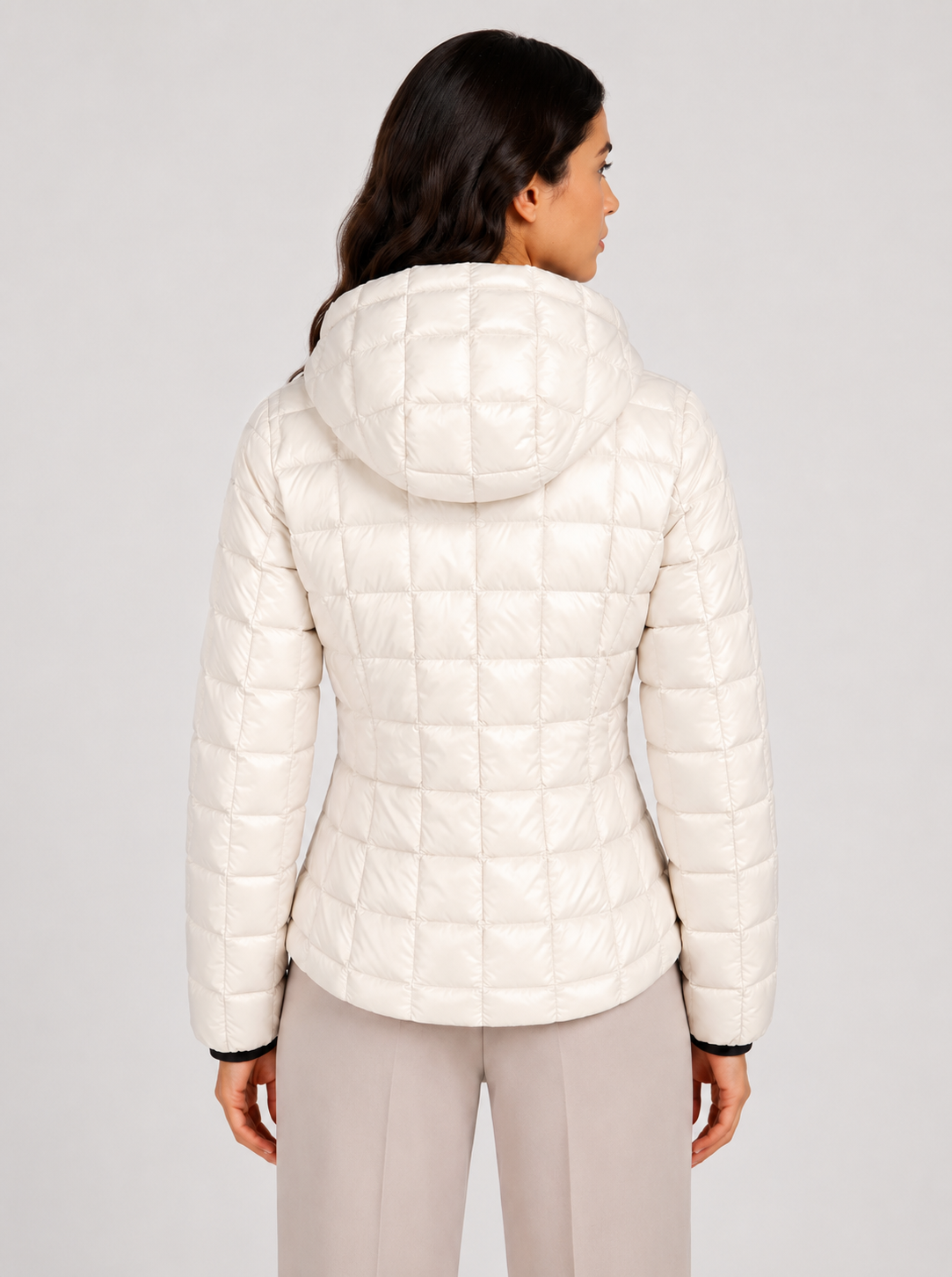 K-way giubbotto donna lily stretch thermo double black pure-white natural