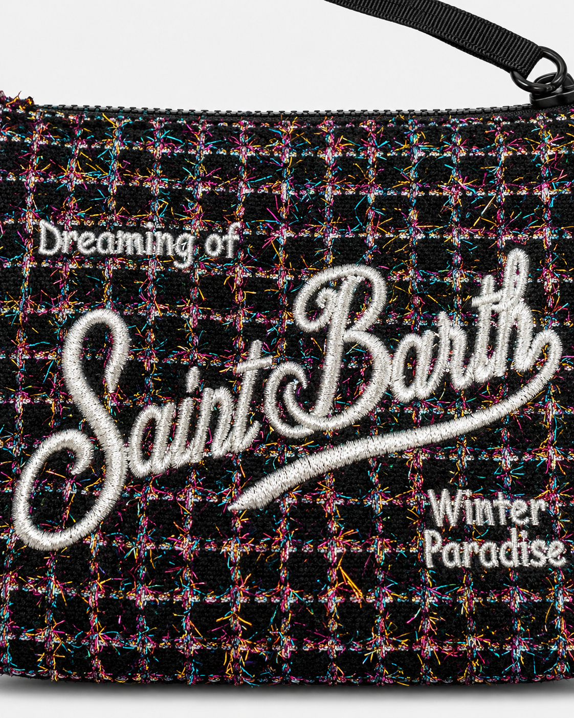 MC2 Saint Barth Gift Box Donna Tweed Shiny con Pochette e Berretto Nero
