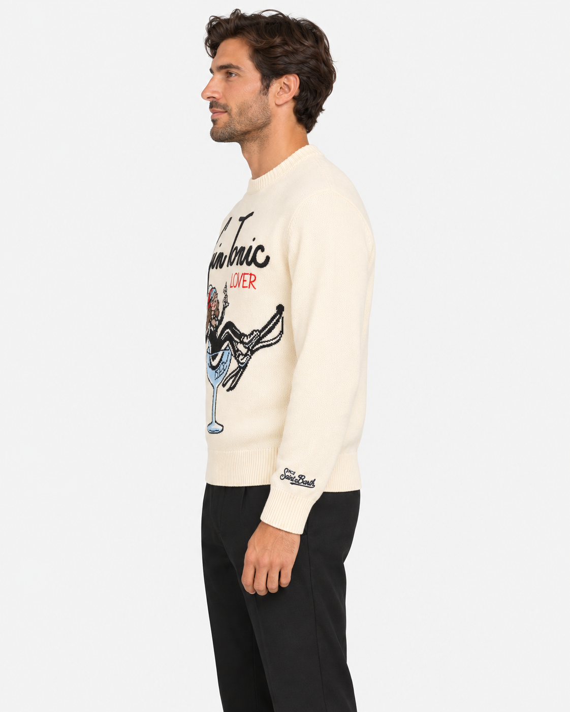 MC2 Saint Barth Maglia Uomo Gin Girl Glass Panna