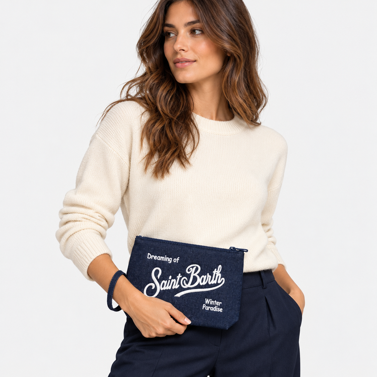 MC2 Saint Barth Pochette Donna Aline in Denim Blu Scuro