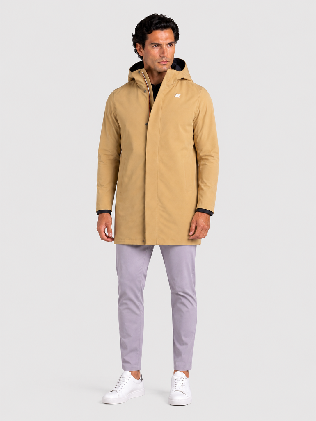 Giacca media Marlyn Bonded BEIGE KHAKI - BLUE DEPTH