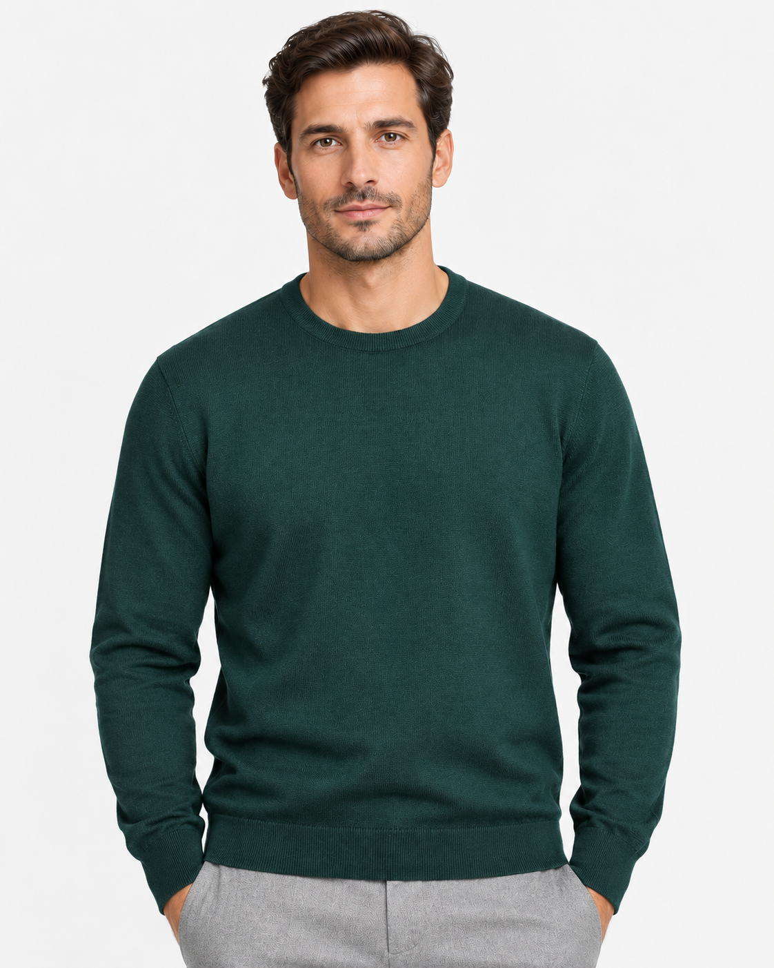 Gran Sasso Maglia Uomo Girocollo in Lana Verde