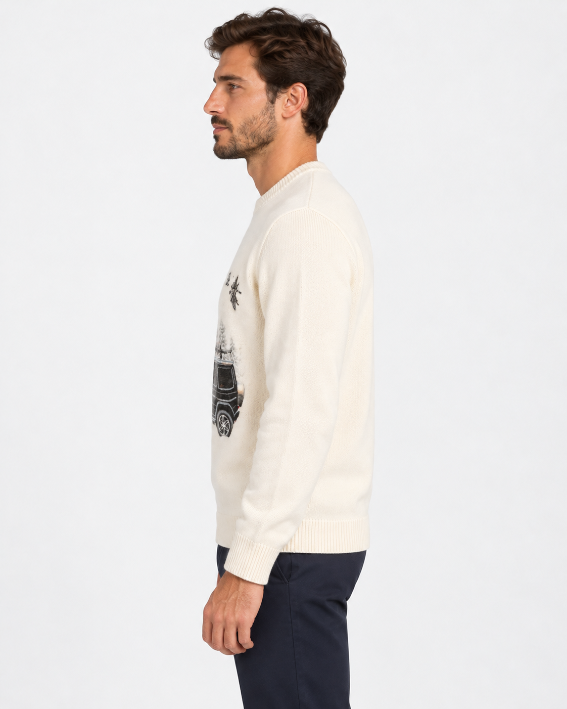 MC2 Saint Barth Maglia Uomo St. Barth Ski Lift Panna