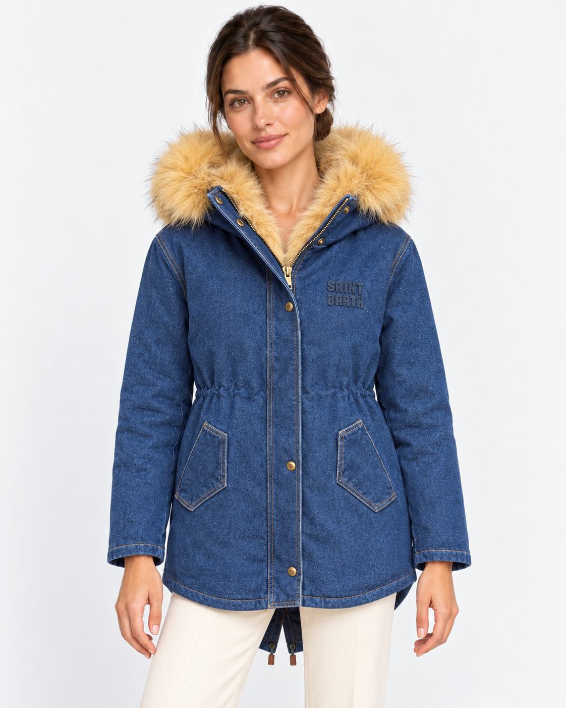 MC2 Saint Barth Parka Donna Brenna in Denim Blu