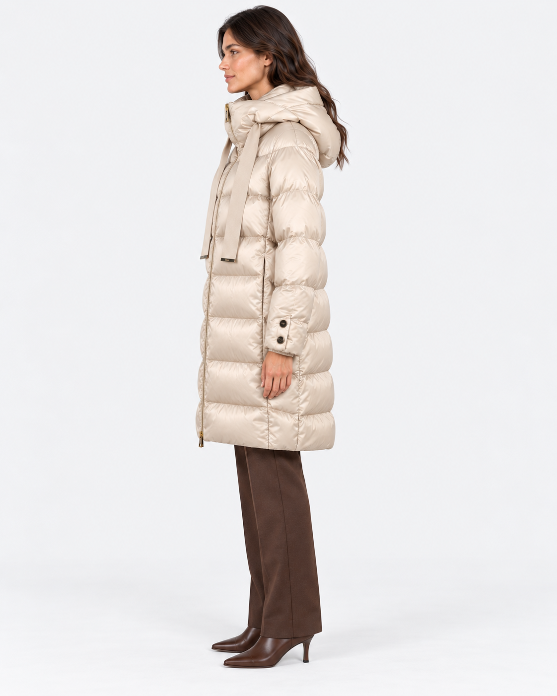 Herno Piumino donna A-shape in satin Chantilly