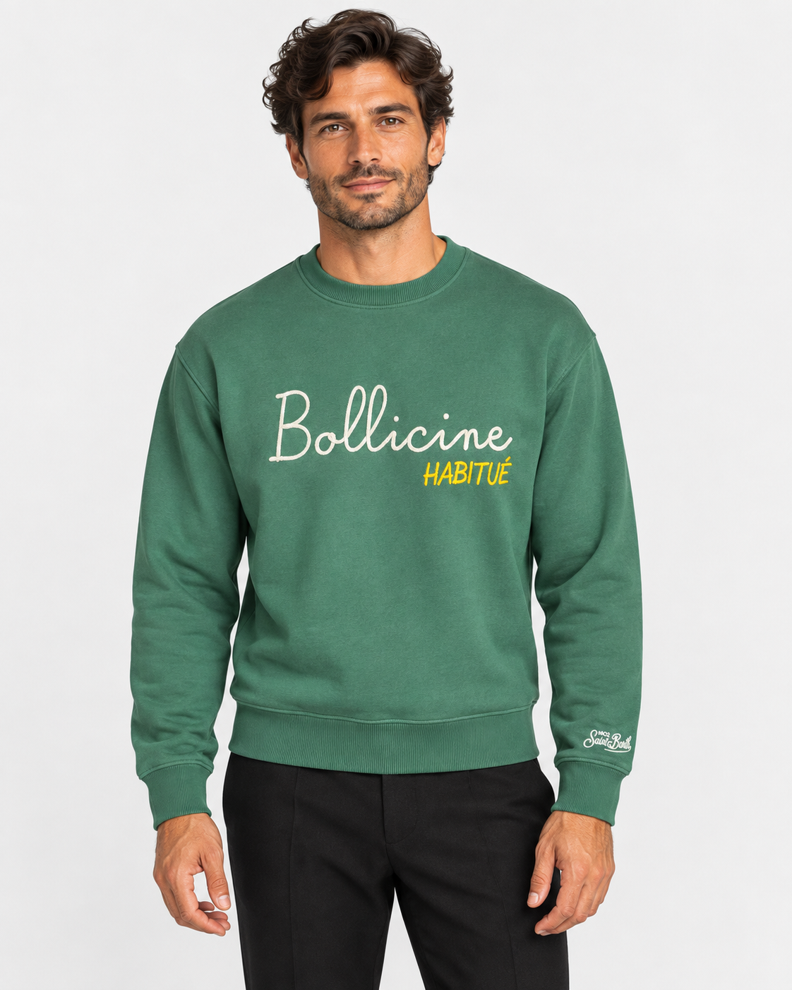 MC2 Saint Barth Felpa Uomo Verde Bollicine Habitué