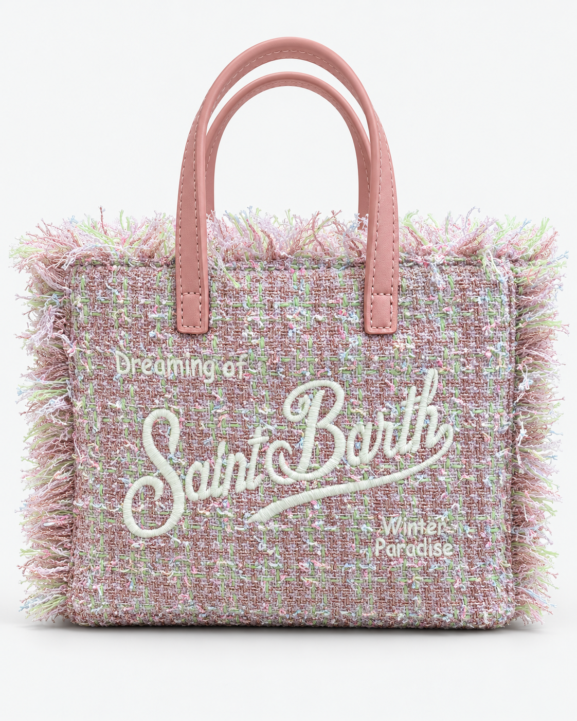 MC2 Saint Barth Borsa Donna Vanity Mini Tweed Lurex Rosa con Tracolla