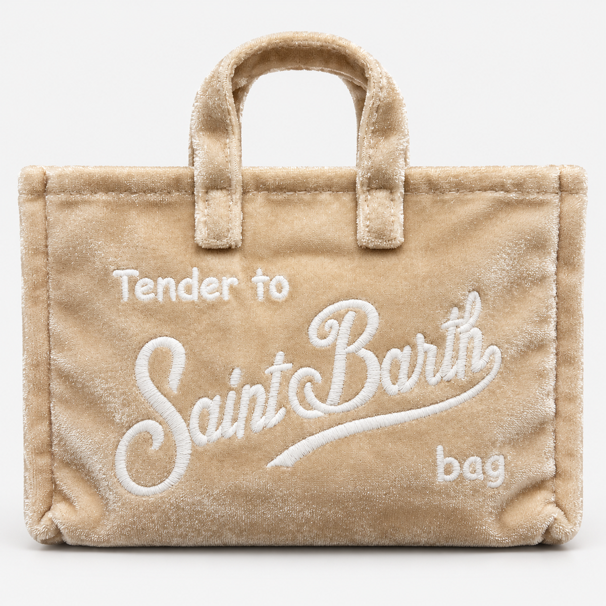 MC2 Saint Barth Phone Bag Donna in Velluto Beige con Tracolla