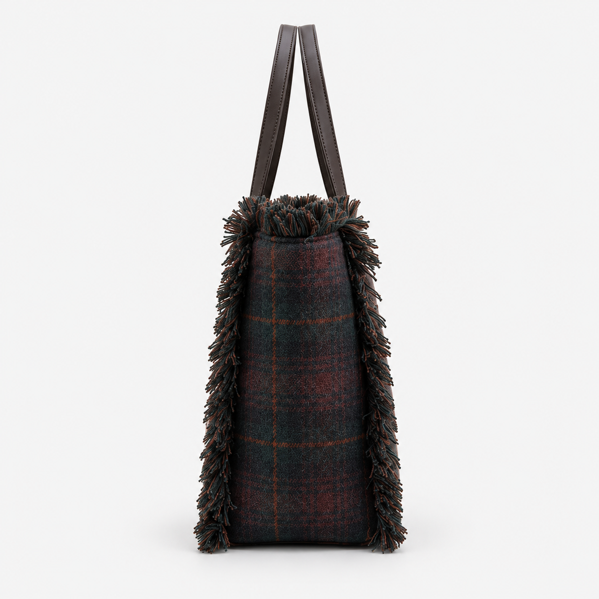 MC2 Saint Barth Borsa Donna Vanity Tartan Verde Scuro e Bordeaux