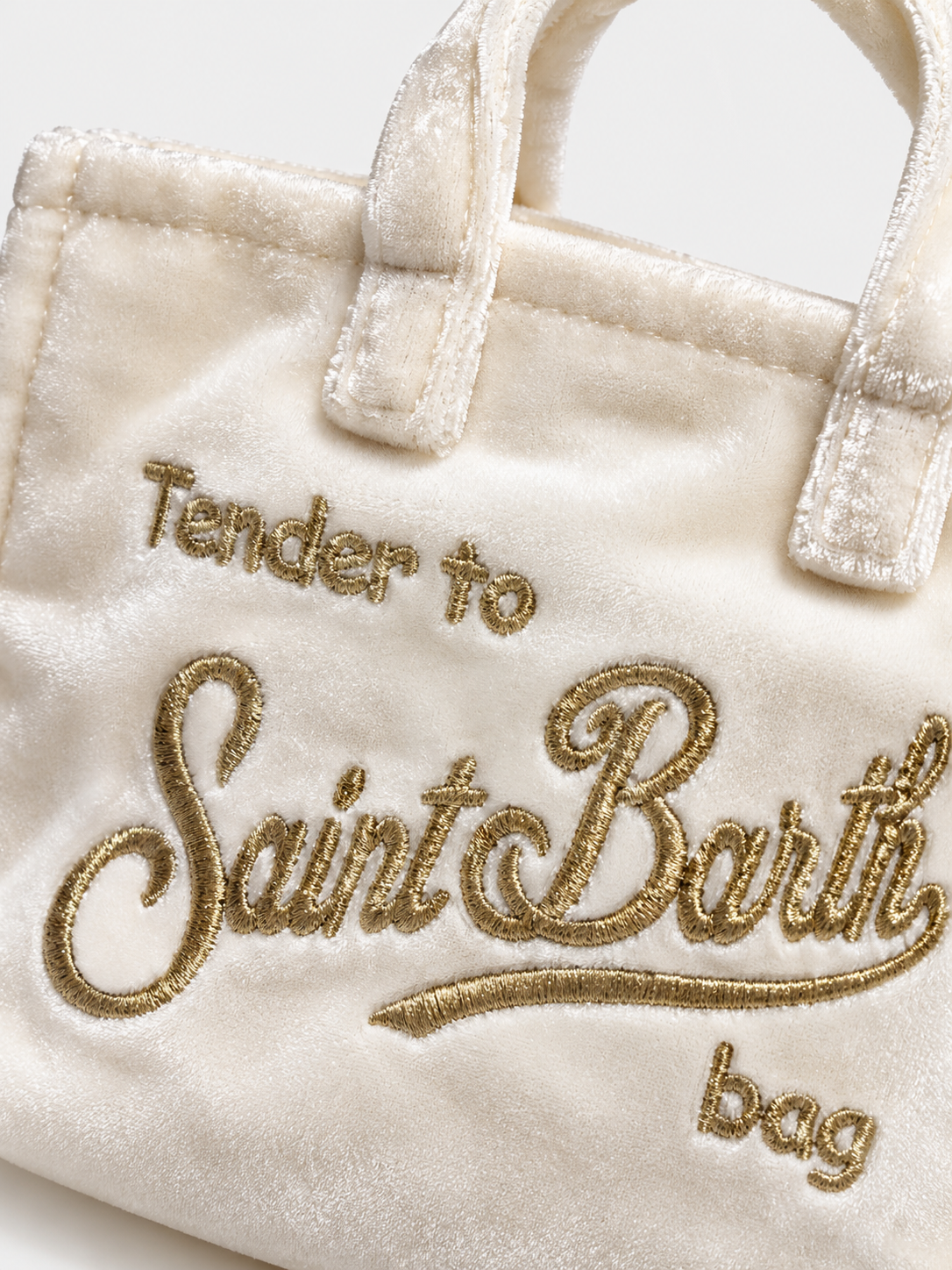 MC2 Saint Barth Phone Bag Donna in Velluto Panna con Tracolla