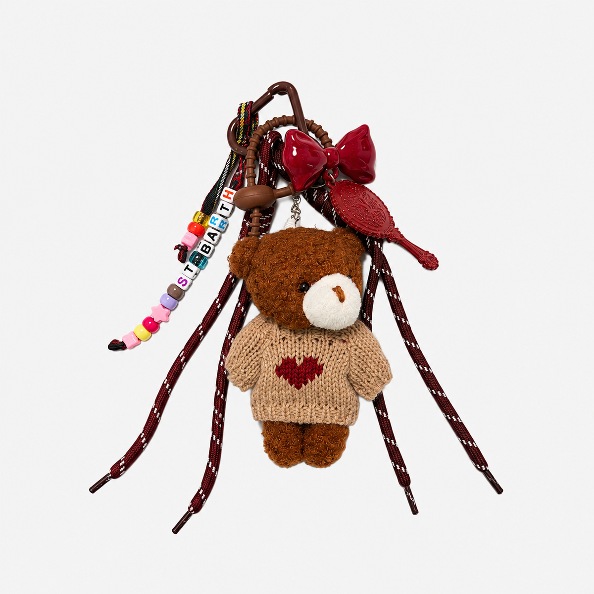 MC2 Saint Barth Charm Donna Teddy Bow con Orsetto e Fiocco Bordeaux