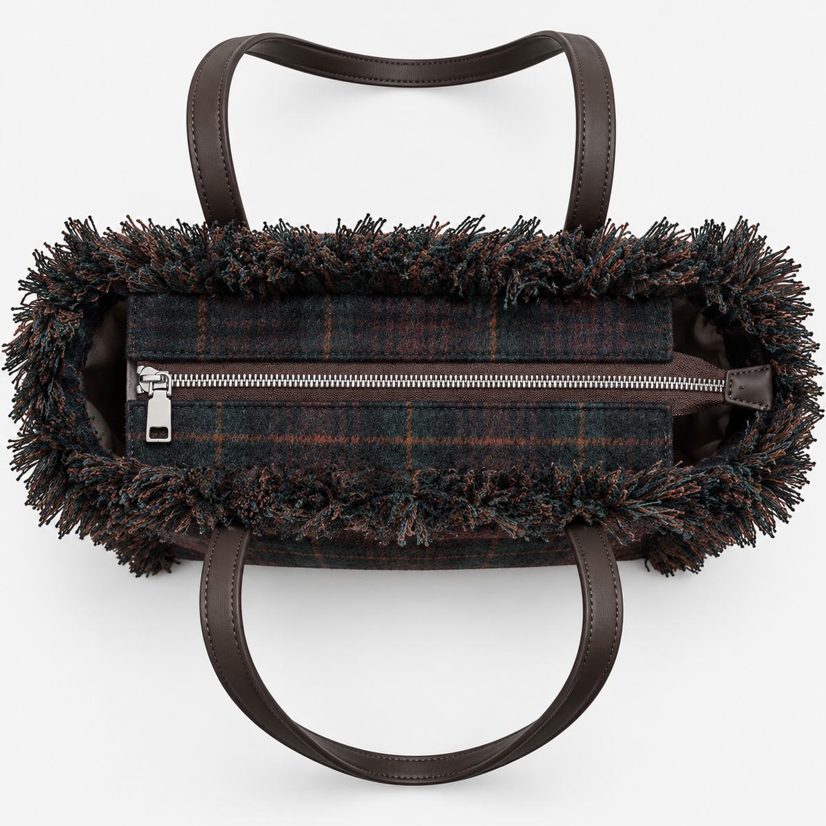 MC2 Saint Barth Borsa Donna Vanity Tartan Verde Scuro e Bordeaux