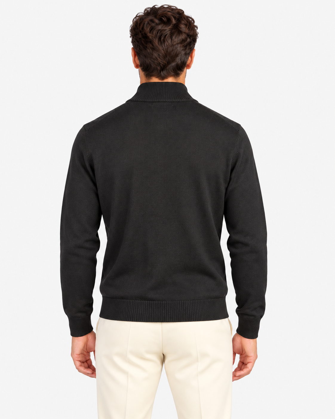 MC2 Saint Barth Cardigan Uomo Black in Lana Merinos Extrafine