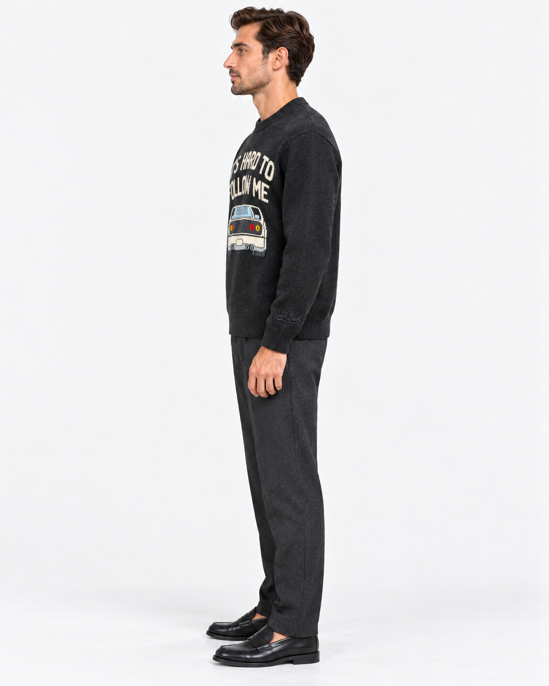 MC2 Saint Barth Maglia Uomo Heron Antracite Hard Follow Car