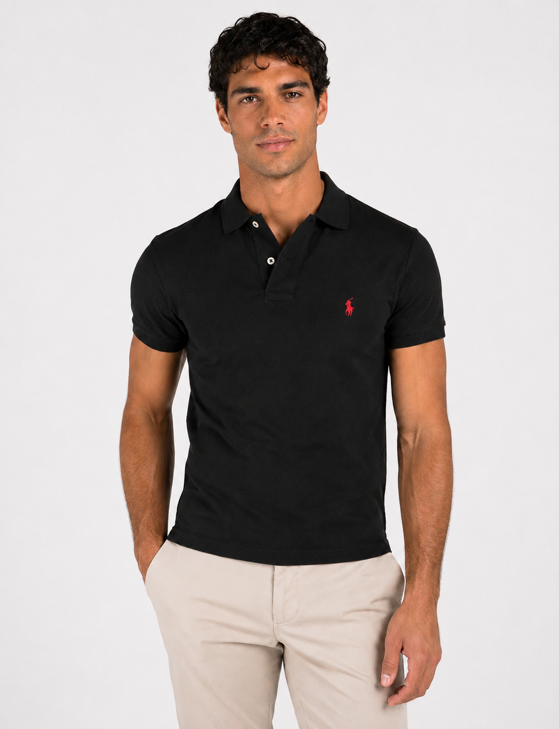 Polo in piqué Slim-Fit BLACK