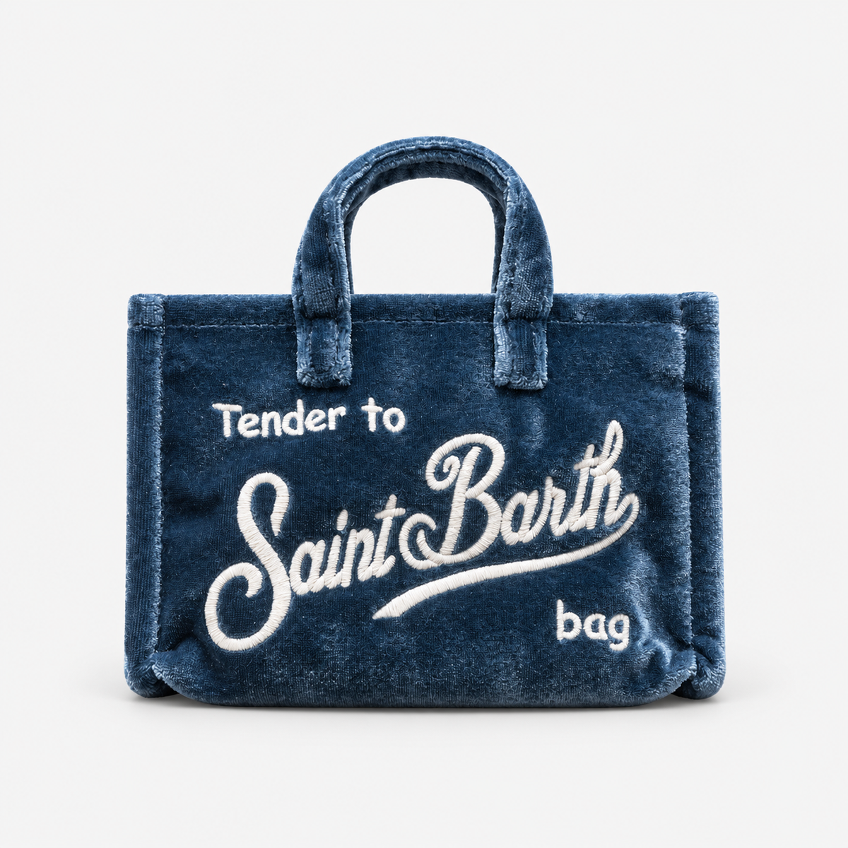 MC2 Saint Barth Phone Bag Donna in Velluto Blu con Tracolla