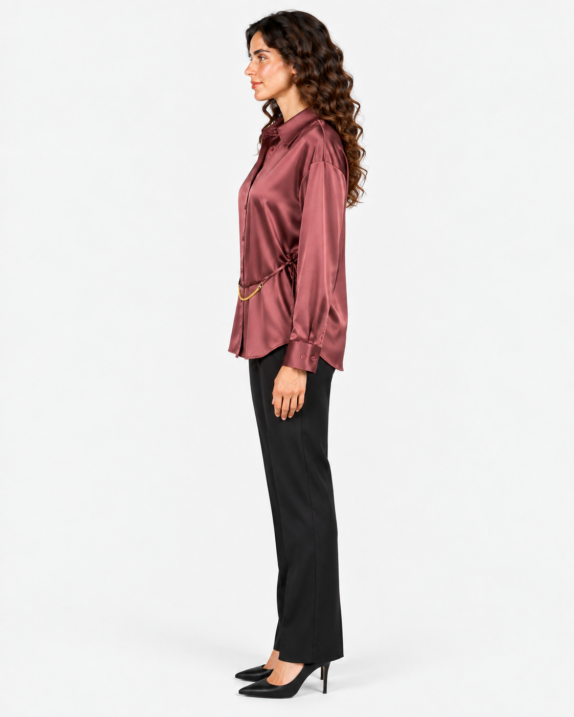 Imperial Camicia Donna Plum noir in Raso