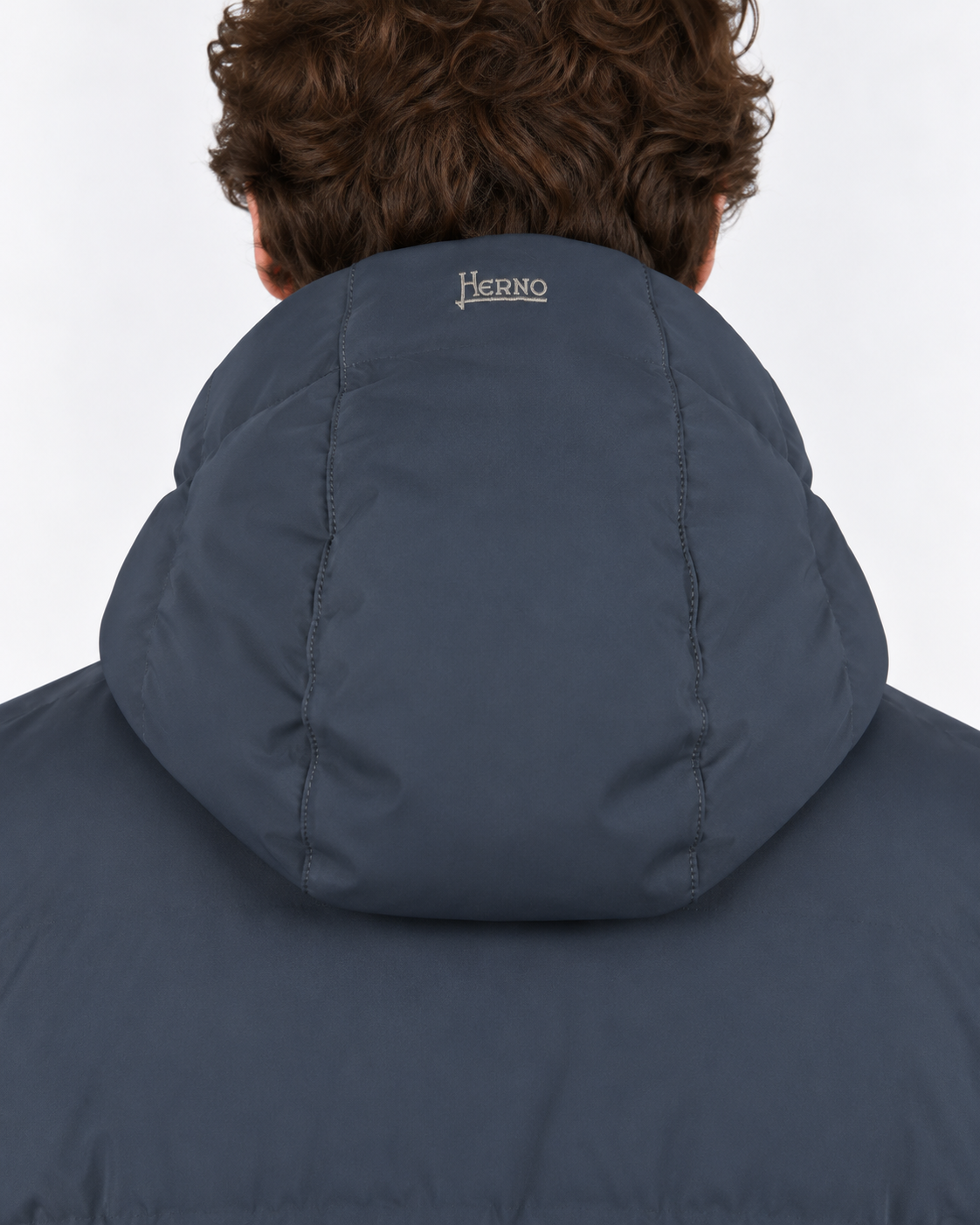 Herno Giacca lunga uomo New Impact blu con cappuccio
