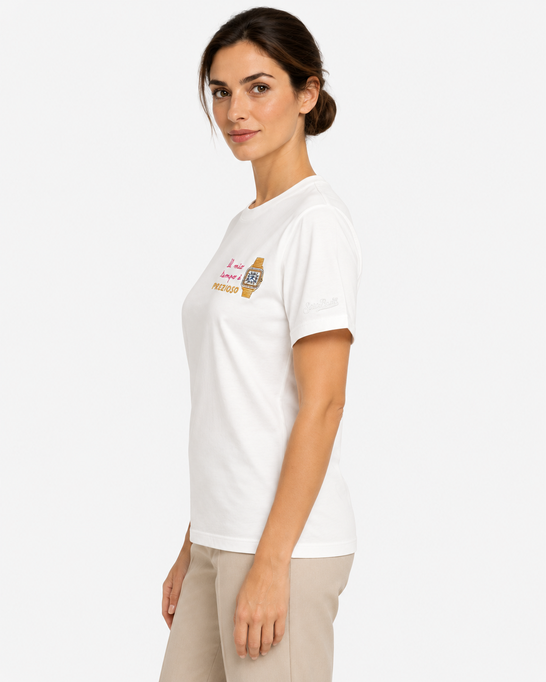 MC2 Saint Barth T-shirt Donna in Cotone Bianca Il Mio Tempo è Prezioso