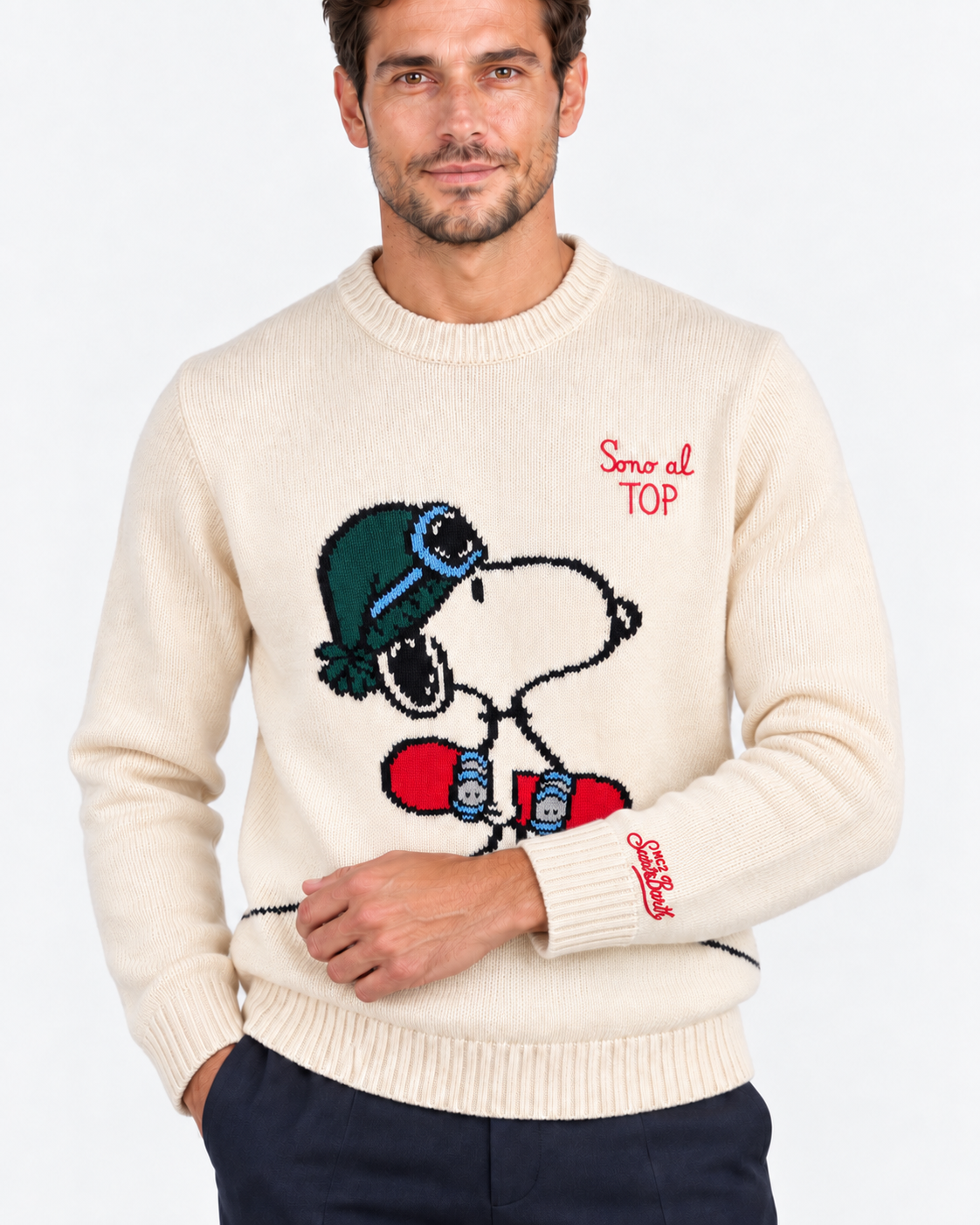 MC2 Saint Barth Maglia Uomo Bombardino Light Panna