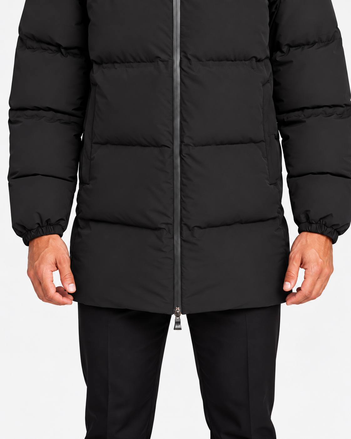 Herno Giacca lunga uomo New Impact nera con cappuccio