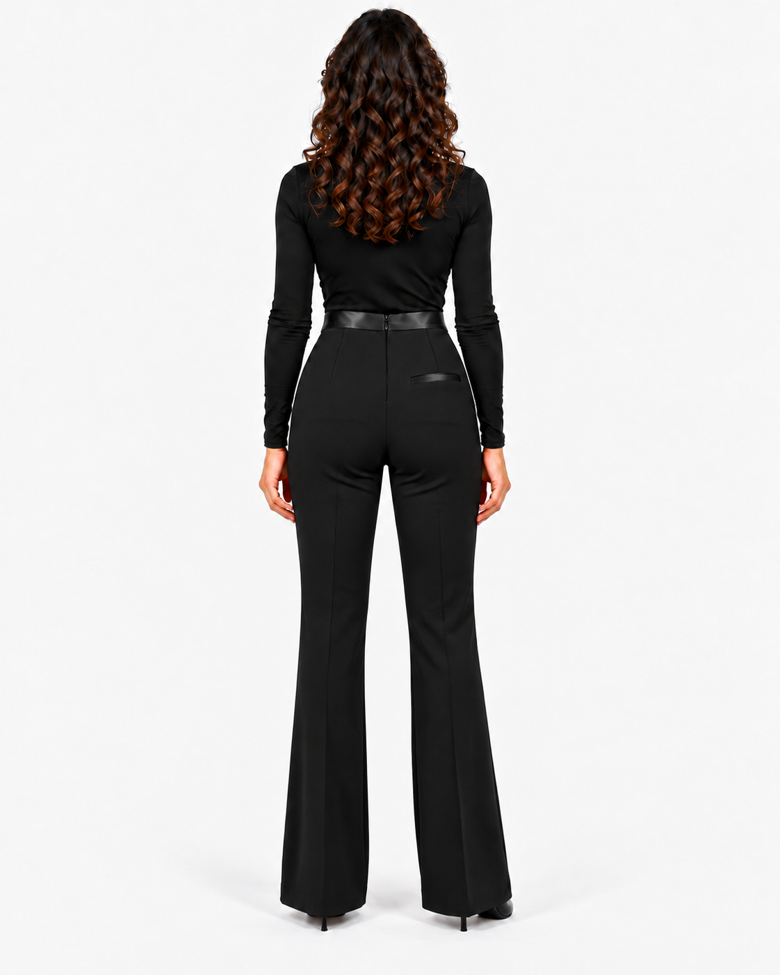 Imperial Pantalone Donna Nero a Vita Alta