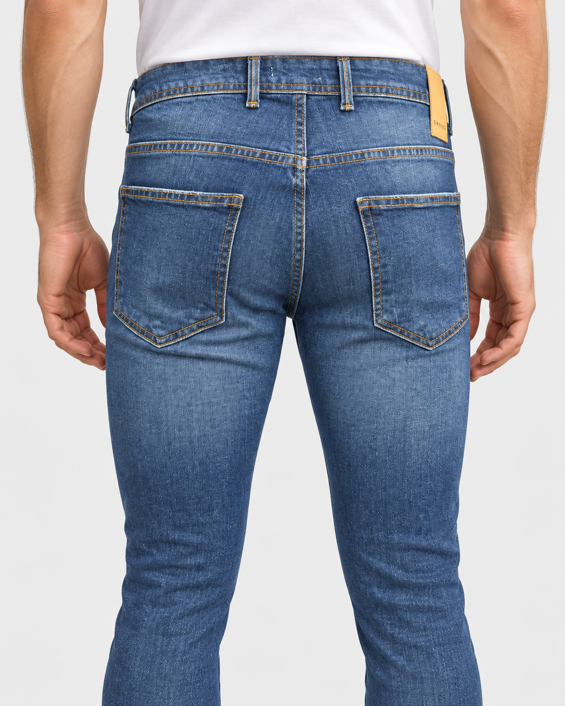 Ernys Jeans uomo blu 5 tasche in cotone stretch