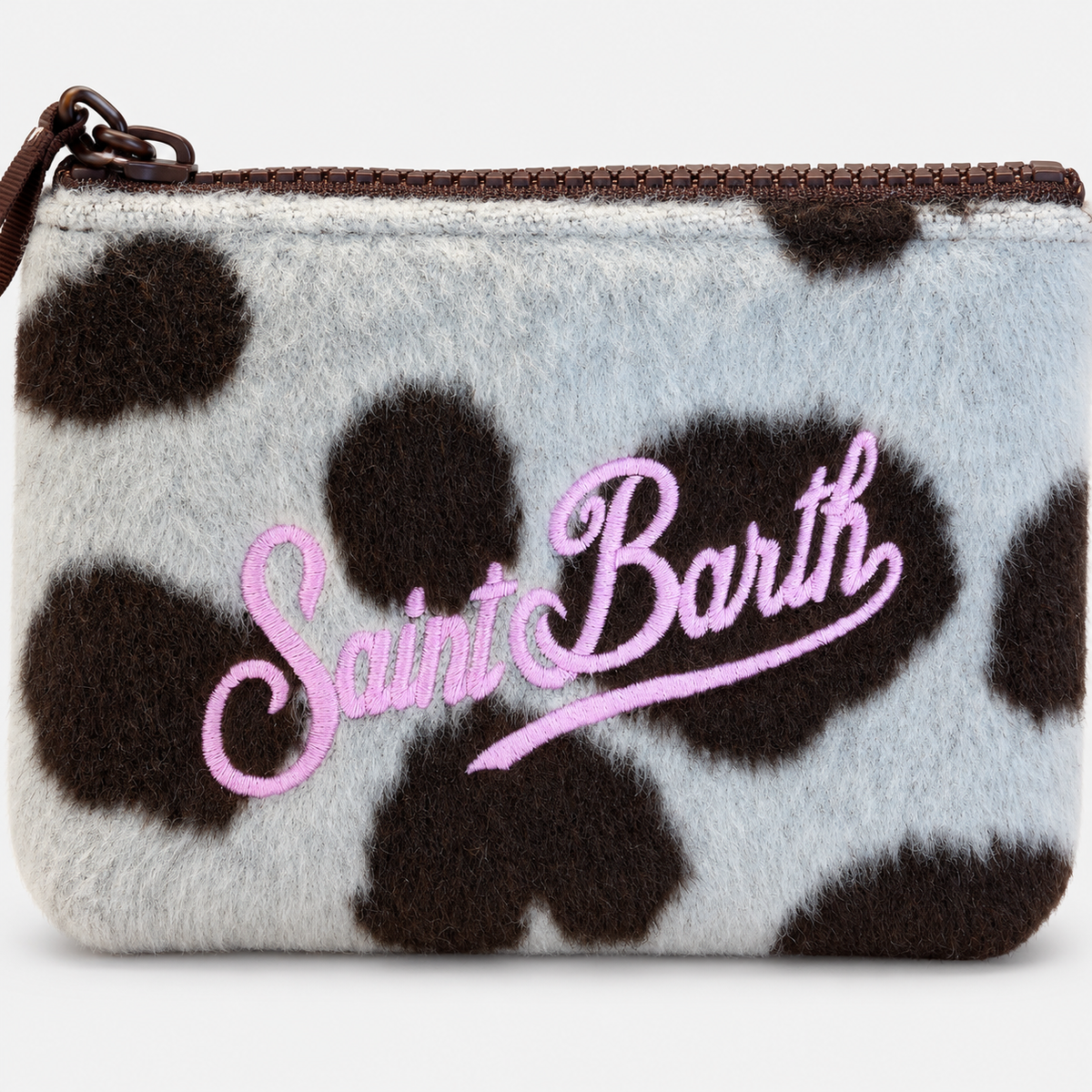 MC2 Saint Barth Pochette Donna Aline Mini Felt Cow Azzurra