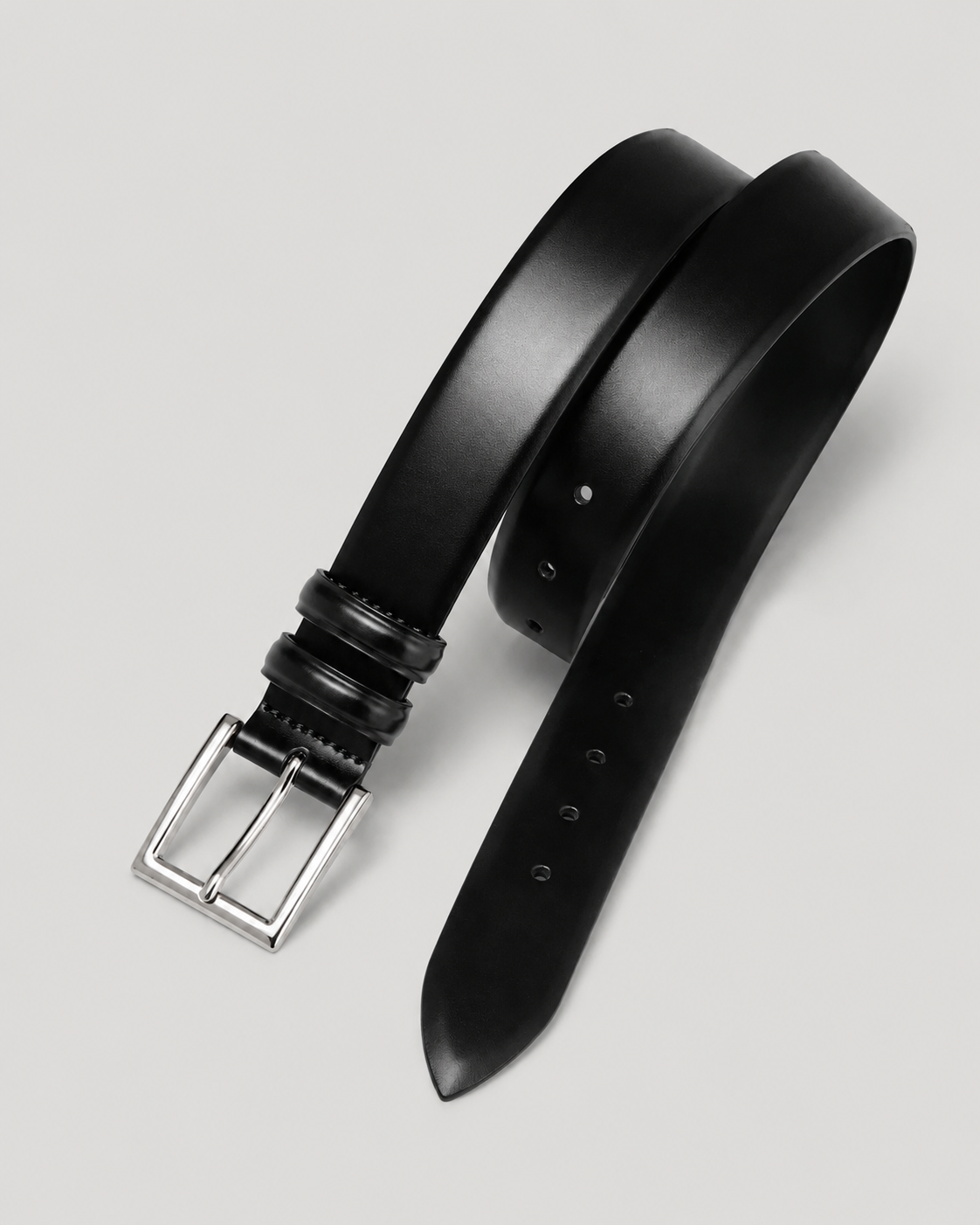 Cintura classica calf in pelle nero