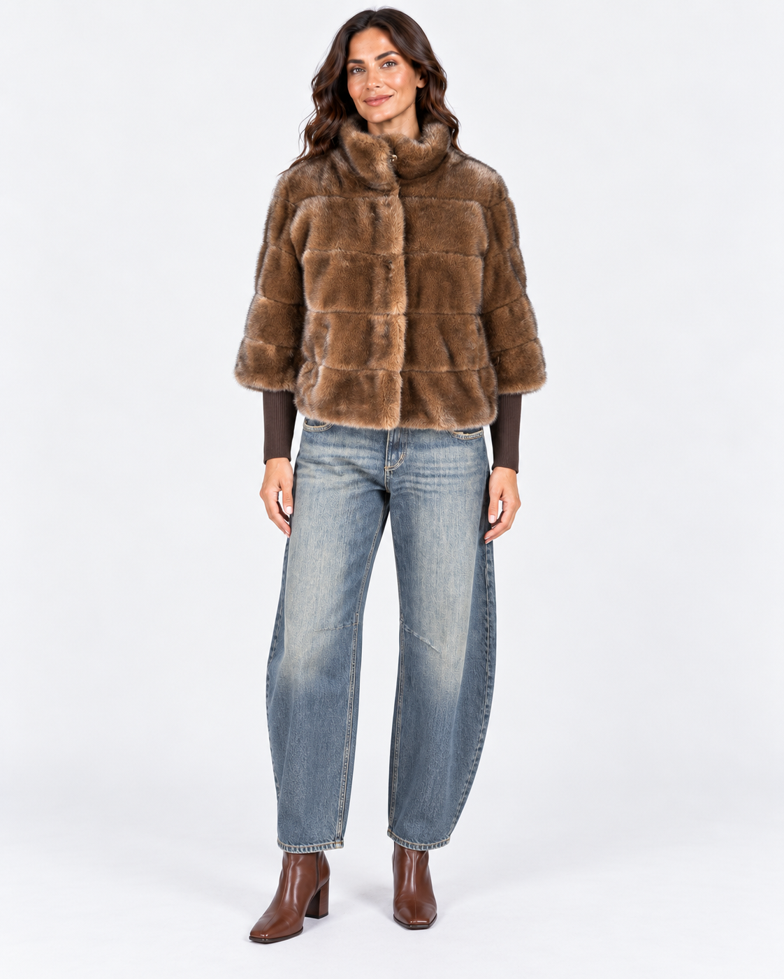 Dixie ecopelliccia corta donna color visone