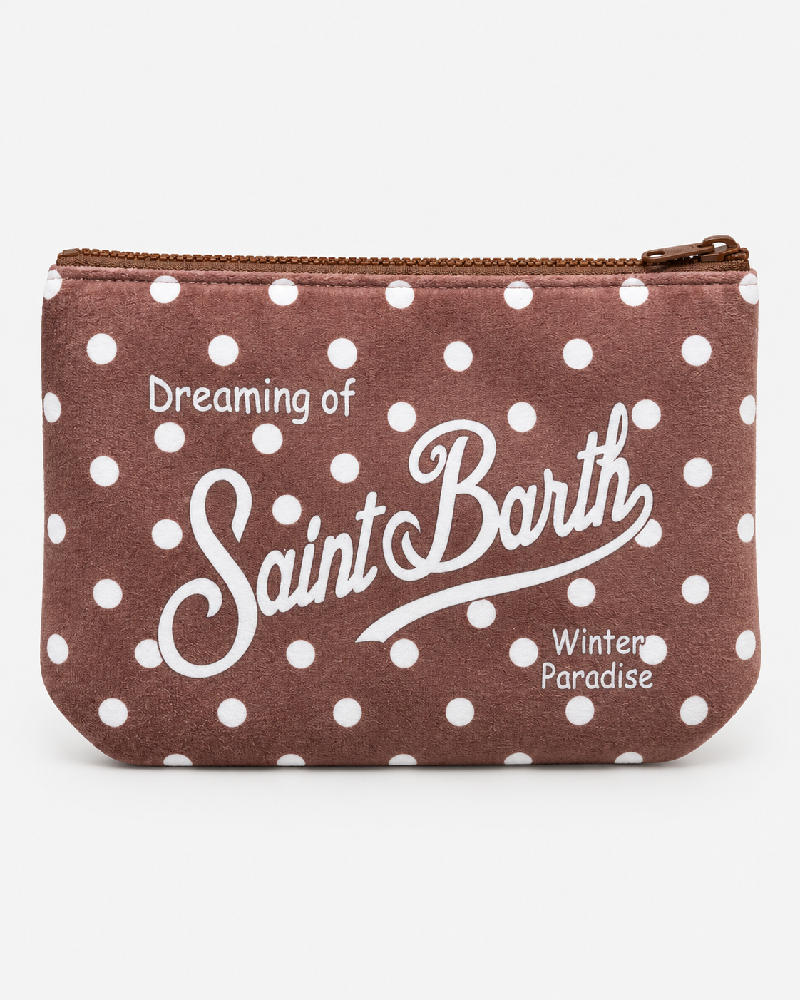 MC2 Saint Barth Pochette Donna Aline Marrone a Pois Bianchi
