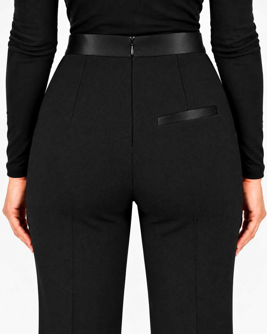 Imperial Pantalone Donna Nero a Vita Alta