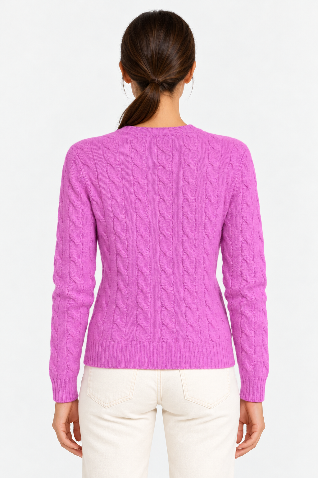polo ralph lauren Maglione donna girocollo in lana e cashmere a trecce