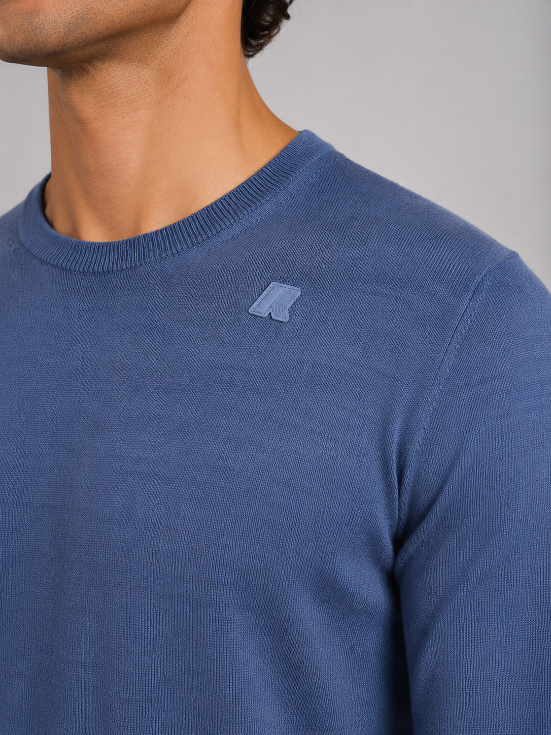 Maglia Sebastien merino blue avion melange