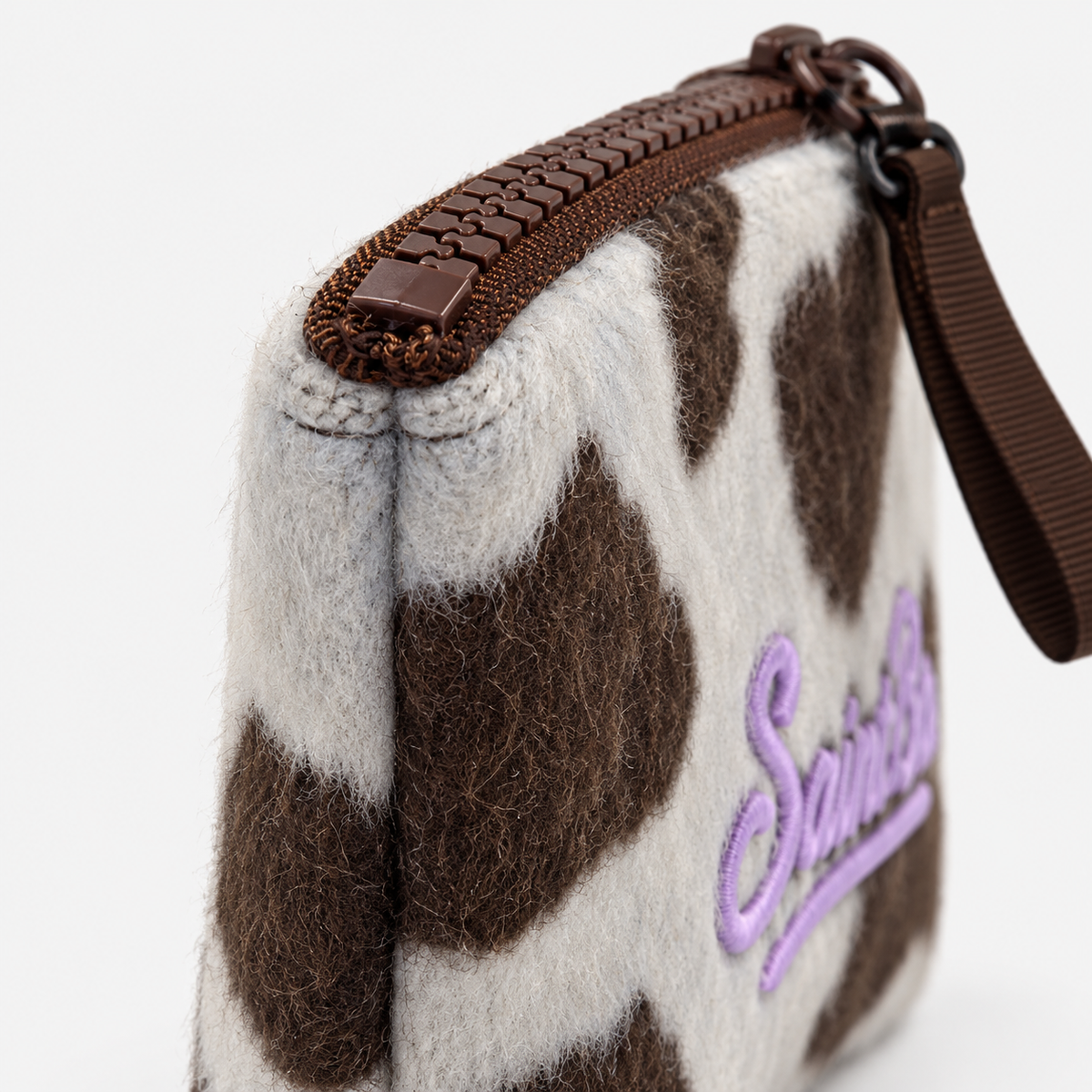 MC2 Saint Barth Pochette Donna Aline Mini Felt Cow Azzurra