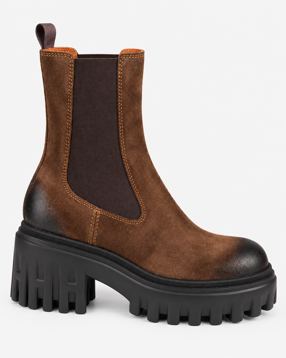 Hogan H700 Chelsea Boots Donna Marrone in Pelle Scamosciata