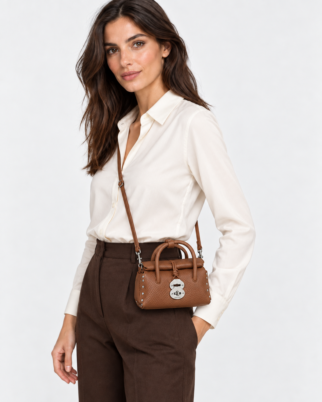 Zanellato Borsa donna Dotta Baby Centauro Brown San Zeno