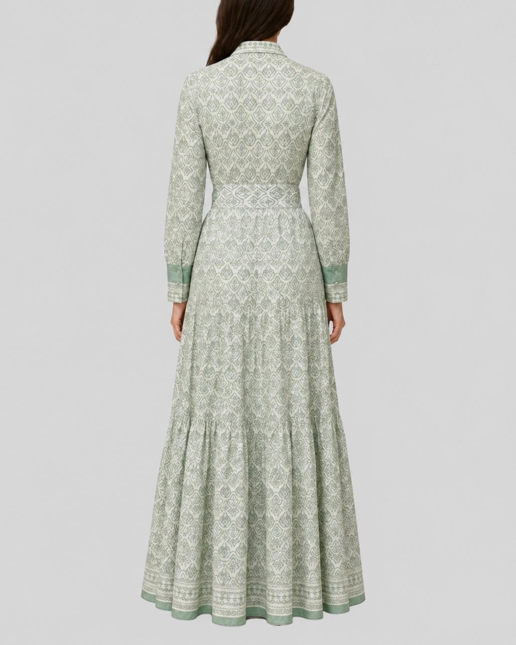 Abito Jensen in cotone con fantasia eightboho bianco verde
