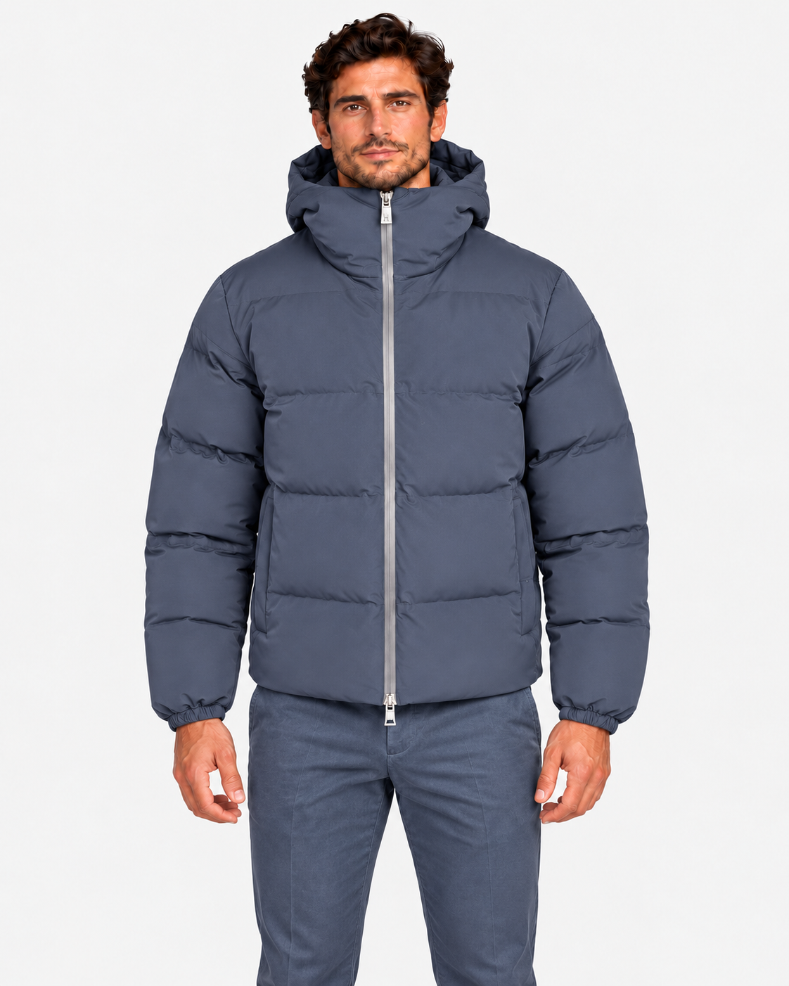 Herno Giacca uomo New Impact blu con cappuccio