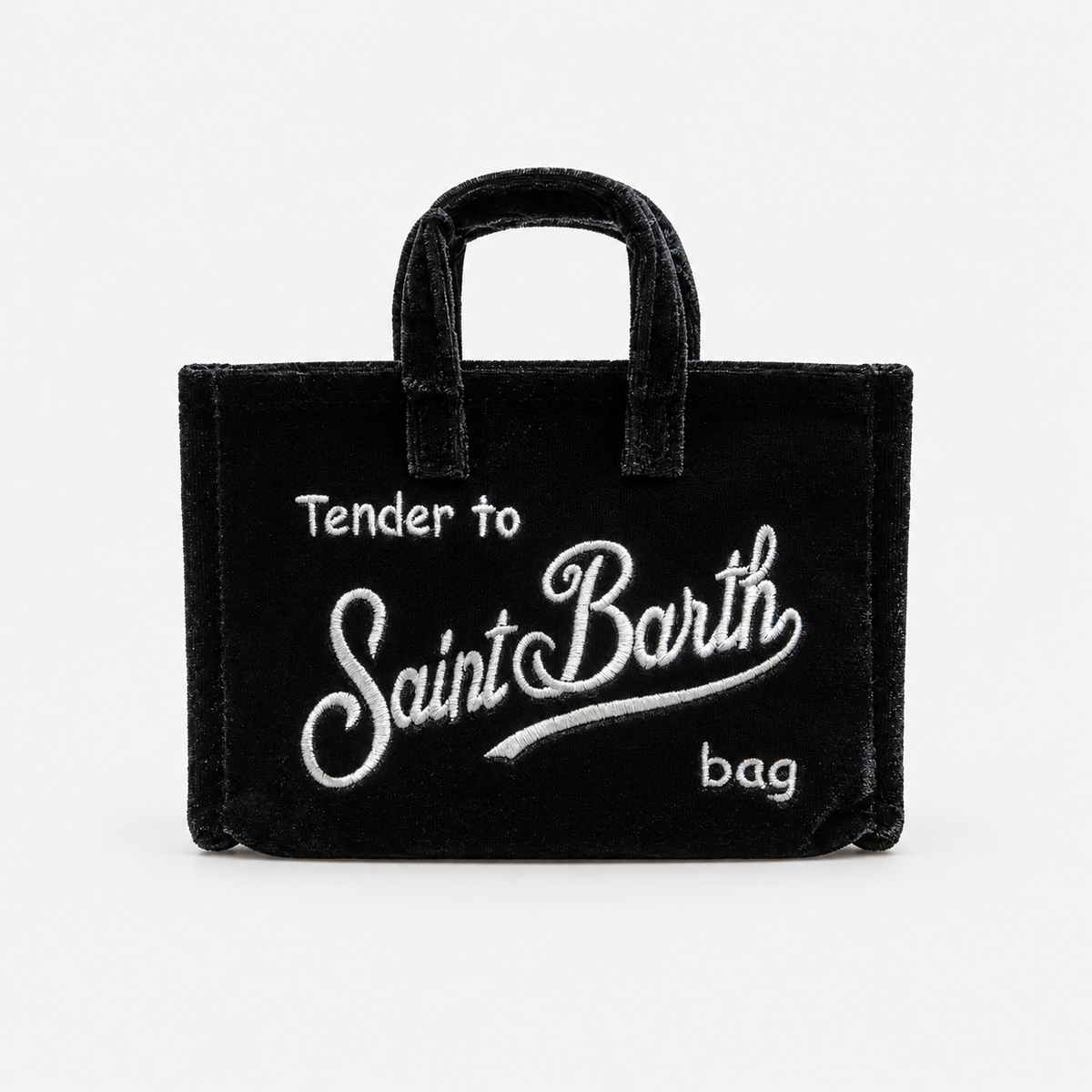 MC2 Saint Barth Phone Bag Donna in Velluto Nero con Tracolla