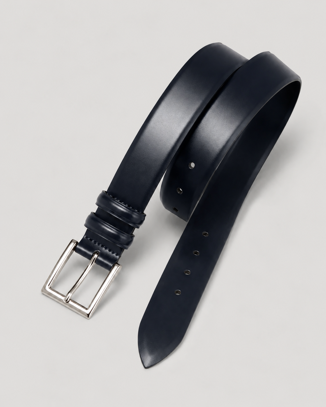 Cintura classica calf in pelle blu oceano