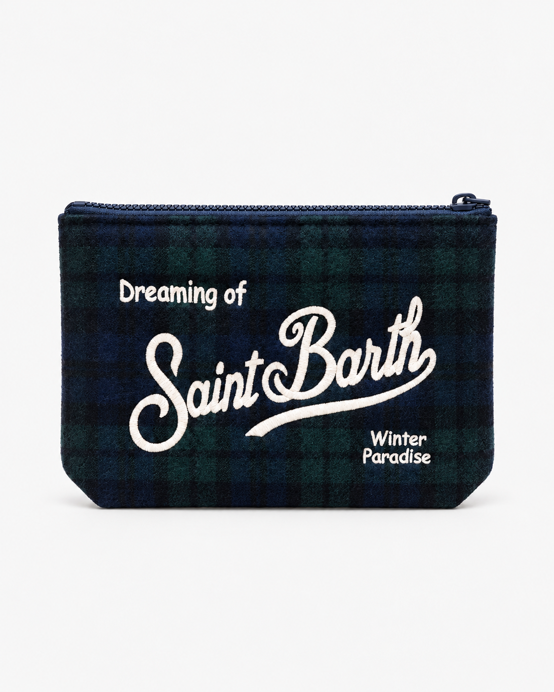 MC2 Saint Barth Pochette Uomo Aline Wool Tartan Blu e Verde