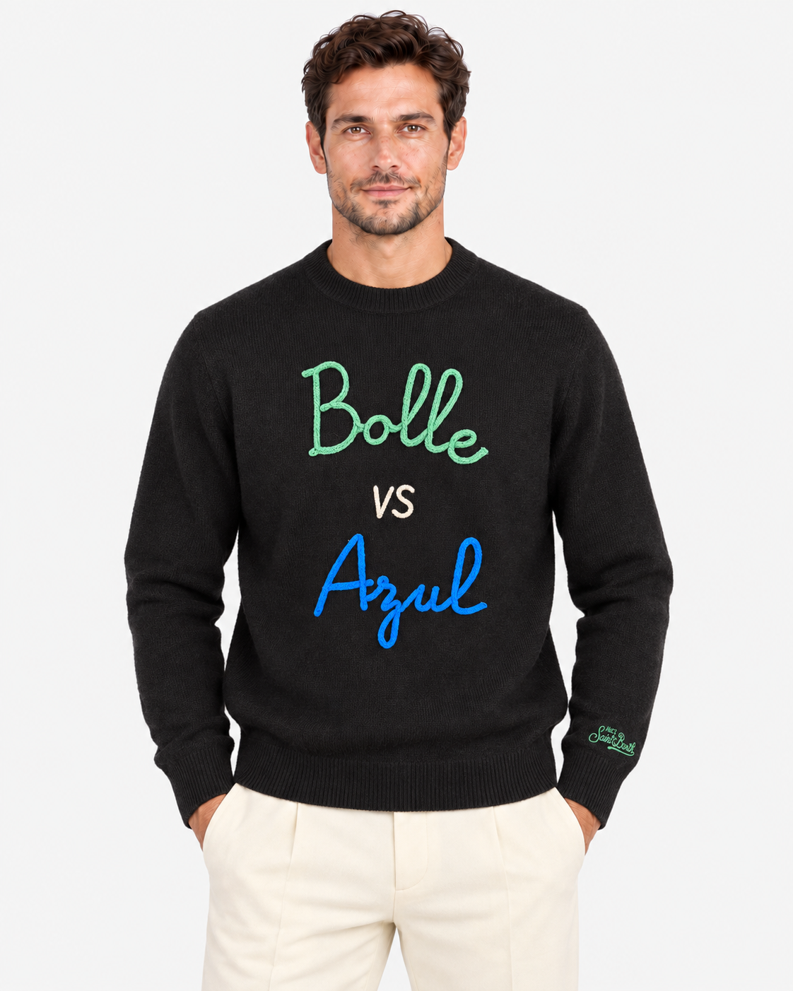 MC2 Saint Barth Maglia Uomo Bolle vs Azul Nero