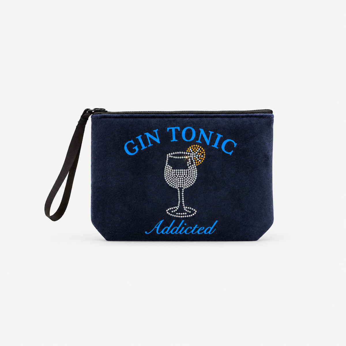 MC2 Saint Barth Pochette Donna Aline Blu Gin Tonic Addicted con Strass