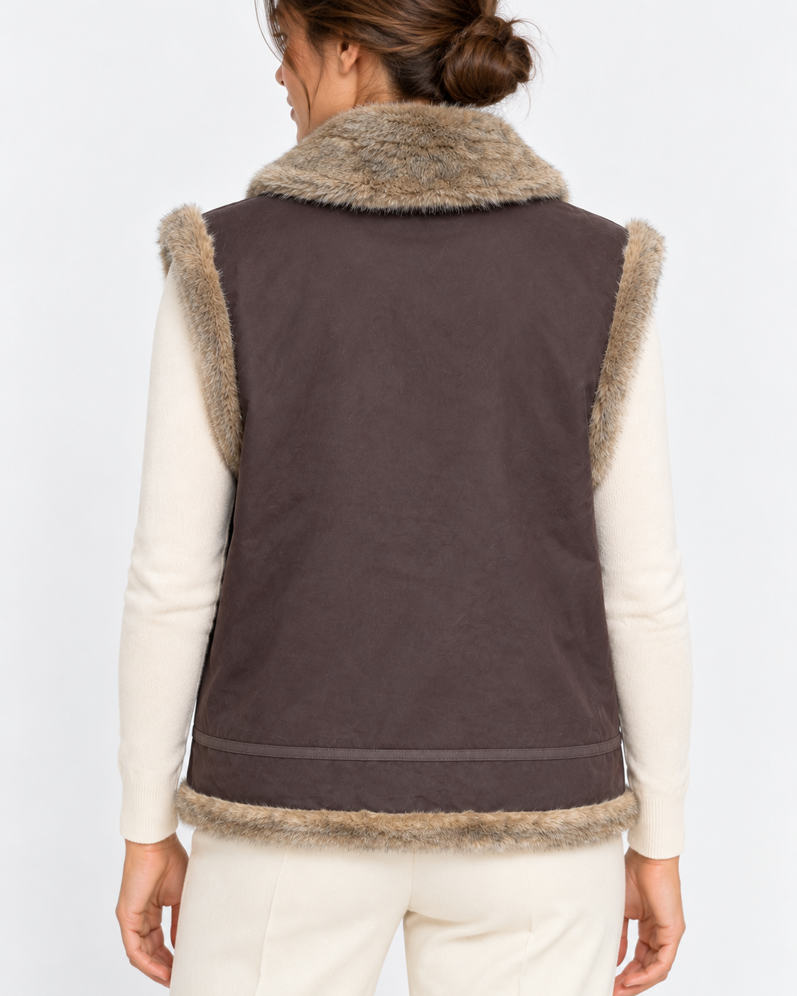 MC2 Saint Barth Gilet Donna Hesketh Marrone Scuro